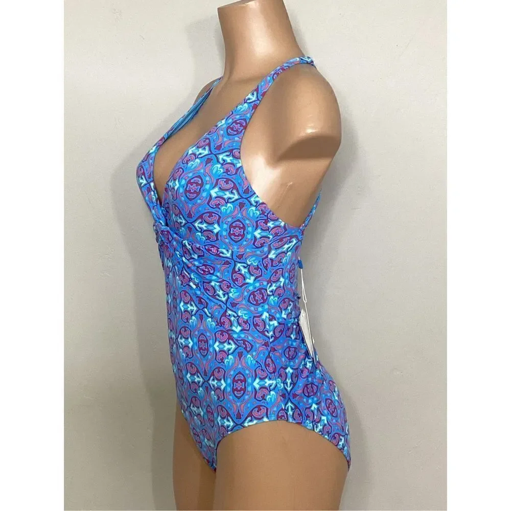 New. Bleu Rod Beattie twisted blue swimsuit. Retails $129. Size 10 - Picture 8 of 12